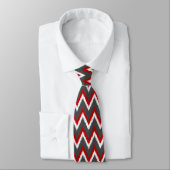 イカットのストライプシェブロン – 赤、白、灰色/灰色 ネクタイ (タイ)