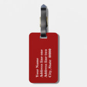 イカットのストライプシェブロン – 赤、白、灰色/灰色 ラゲッジタグ (裏面縦)