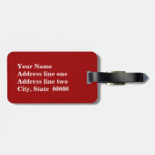 イカットのストライプシェブロン – 赤、白、灰色/灰色 ラゲッジタグ (裏面横)