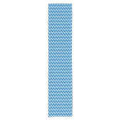 イカットのストライプシェブロン – Cobalt, Sky Blue and White ショートテーブルランナー (正面)