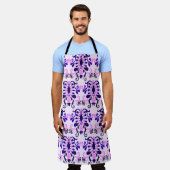 イカットの水色：部族のシームレス エプロン (着用した状態)