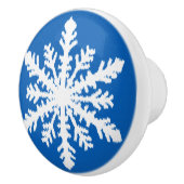 イカットの雪 – コバルトブルーと白 セラミックノブ (右)