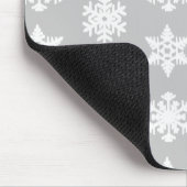イカットの雪 – シルバーグレーと白 マウスパッド (コーナー)