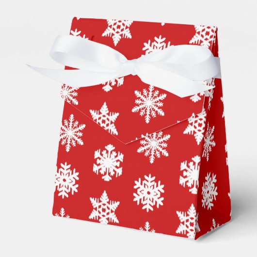 イカットの雪 – 暗赤と白い フェイバーボックス (正面サイド)