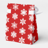 イカットの雪 – 暗赤と白い フェイバーボックス (裏面サイド)