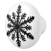 イカットの雪 – 白と黒 セラミックノブ (右)