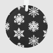 イカットの雪 – 白黒 オーナメント (裏面)