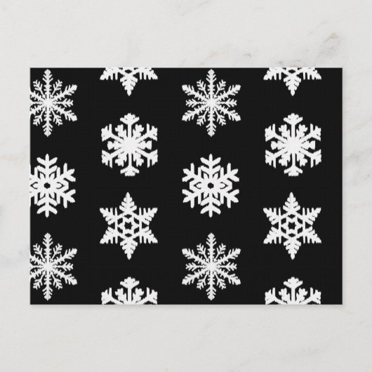 イカットの雪 – 白黒 ポストカード (正面)