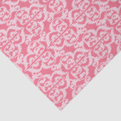 イカットのMoorishのダマスク織-珊瑚のピンクの色合い 薄葉紙 (詳細)