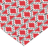 イカットアステカトライバル、レッド、ブラック、ホワイト ショートテーブルランナー (コーナー)