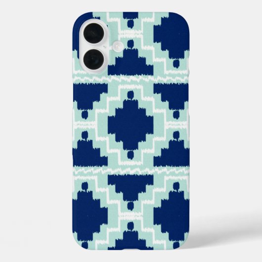 イカットアステカパターン – 藍色とライトブルー Case-Mate iPhoneケース (裏面)
