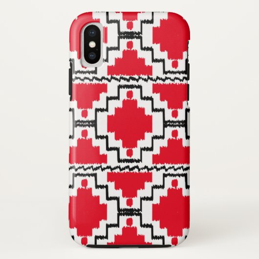 イカットアステカパターン – 赤、黒、白 Case-Mate iPhoneケース (裏面)