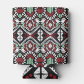 イカットアステカ:幾何学的民俗学オーナメント 缶クーラー (裏面)
