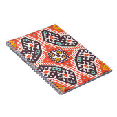 イカットアステカ：民族テクスストライプのチャ ノートブック (右側)