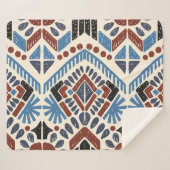 イカットアステカ:民族幾何学オーナメント。 シェルパブランケット (正面(横))