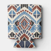 イカットアステカ:民族幾何学オーナメント。 缶クーラー (裏面)