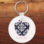 イカットアップル先生 キーホルダー (正面)