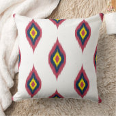 イカットカラフルデザインピンクイエローとブルー クッション (ブランケット)