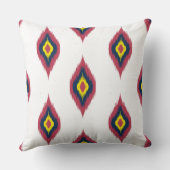 イカットカラフルデザインピンクイエローとブルー クッション (裏面)