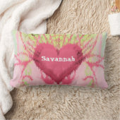 イカットガーリー渦巻形のハート枕 ランバークッション (ブランケット)