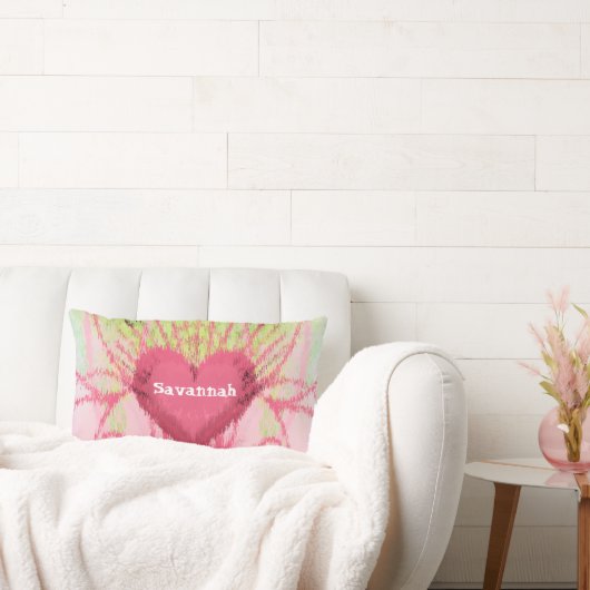 イカットガーリー渦巻形のハート枕 ランバークッション (ソファ)