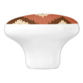 イカットシェブロンストライプズ – 錆、茶色、ベージュ セラミックノブ (側面)