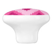 イカットシェブロンストライプ明るい赤紫色 – ピンク淡い色の色 セラミックノブ (側面)