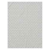 イカットシェブロン – シルバーグレーと白 テーブルクロス (正面)