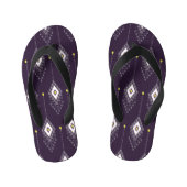 イカットシャンデリア模様:ヴィンテージ繊維デザイン キッズビーチサンダル (フットベッド)