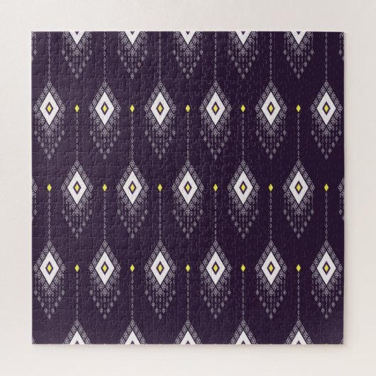 イカットシャンデリア模様:ヴィンテージ繊維デザイン ジグソーパズル (縦)