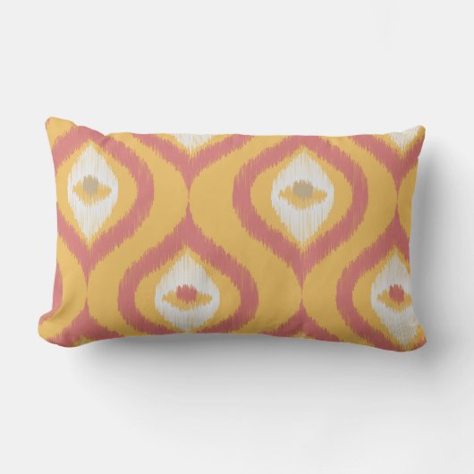 イカットシリーズオージーオレンジ ランバークッション (正面)