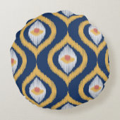 イカットシリーズOGEEブルージオメトリック ラウンドクッション (裏面)