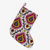 イカットシームレスパタ伝統的ーン スモールクリスマスストッキング (正面 (吊り時))