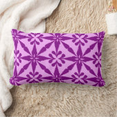 イカットスターパターン – 紫と蘭 ランバークッション (ブランケット)