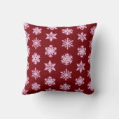 イカットスノーフレーク – バーガンディーワインとピンク クッション (裏面)