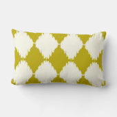 イカットダイヤモンドチャートレイズ及びアイボリーデザイン枕 ランバークッション (裏面)