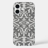 イカットダマスクパターン – ライトグレーとミディアムグレー Case-Mate iPhoneケース (裏面)