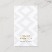 イカットデザイン用ライトグレーのジュエリーパターン 名刺 (正面)