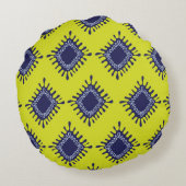 イカットトリアスタイリッシュルモダン：パターン。 ラウンドクッション (裏面)