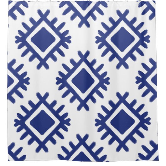 イカットパターン民族繊維部族アメリカ合衆国 シャワーカーテン (正面)