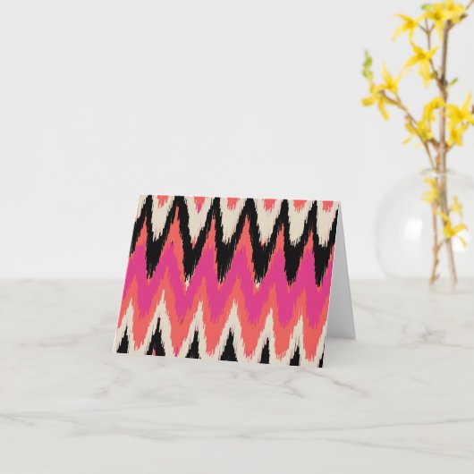 イカットパターン芸術カード カード (黄色い花)