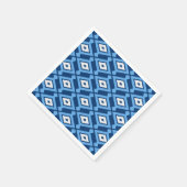 イカットパターン – インディゴとデニムブルー スタンダードカクテルナプキン (角)