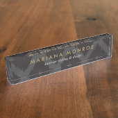 イカットパターン(ダークグレー机用ネームプレート) デスクネームプレート (側面)