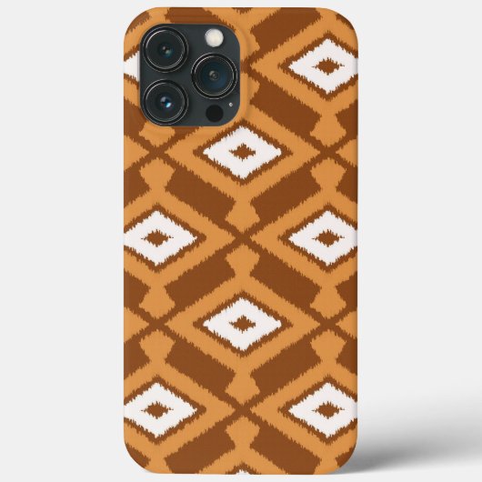 イカットパターン – ブラウン、サビ、クリーム Case-Mate iPhoneケース (裏面)