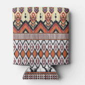 イカットパターン：民族幾何学デザイン。 缶クーラー (裏面)