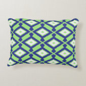 イカットパターン – 緑、藍色、白 アクセントクッション (裏面)