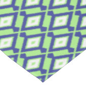イカットパターン – 緑、藍色、白 テーブルクロス (アングル)