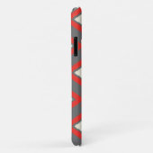 イカットパターン – 赤、灰色、ベージュ Case-Mate iPhoneケース (裏面/右)