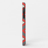 イカットパターン – 赤、灰色、ベージュ Case-Mate iPhoneケース (裏面/左)