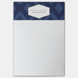 イカットパターン（青いデザイナーのポストイット注記） ポストイット